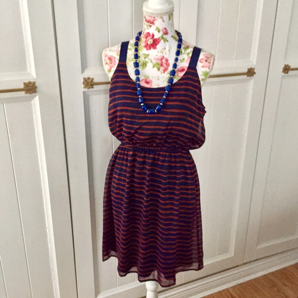 Gorgeous Navy & Rust Xhilaration Dress